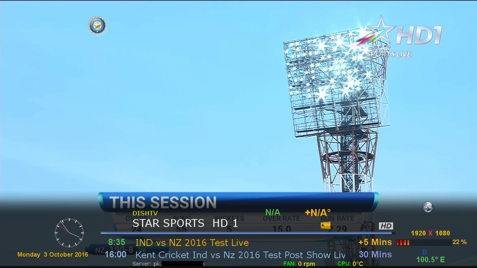 Star Sports HD 1<br />100.5E