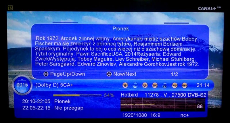 Canal+ Signal Level on HotBird