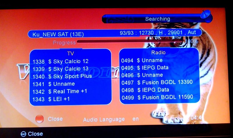 Blind scan HotBird today at 13:25