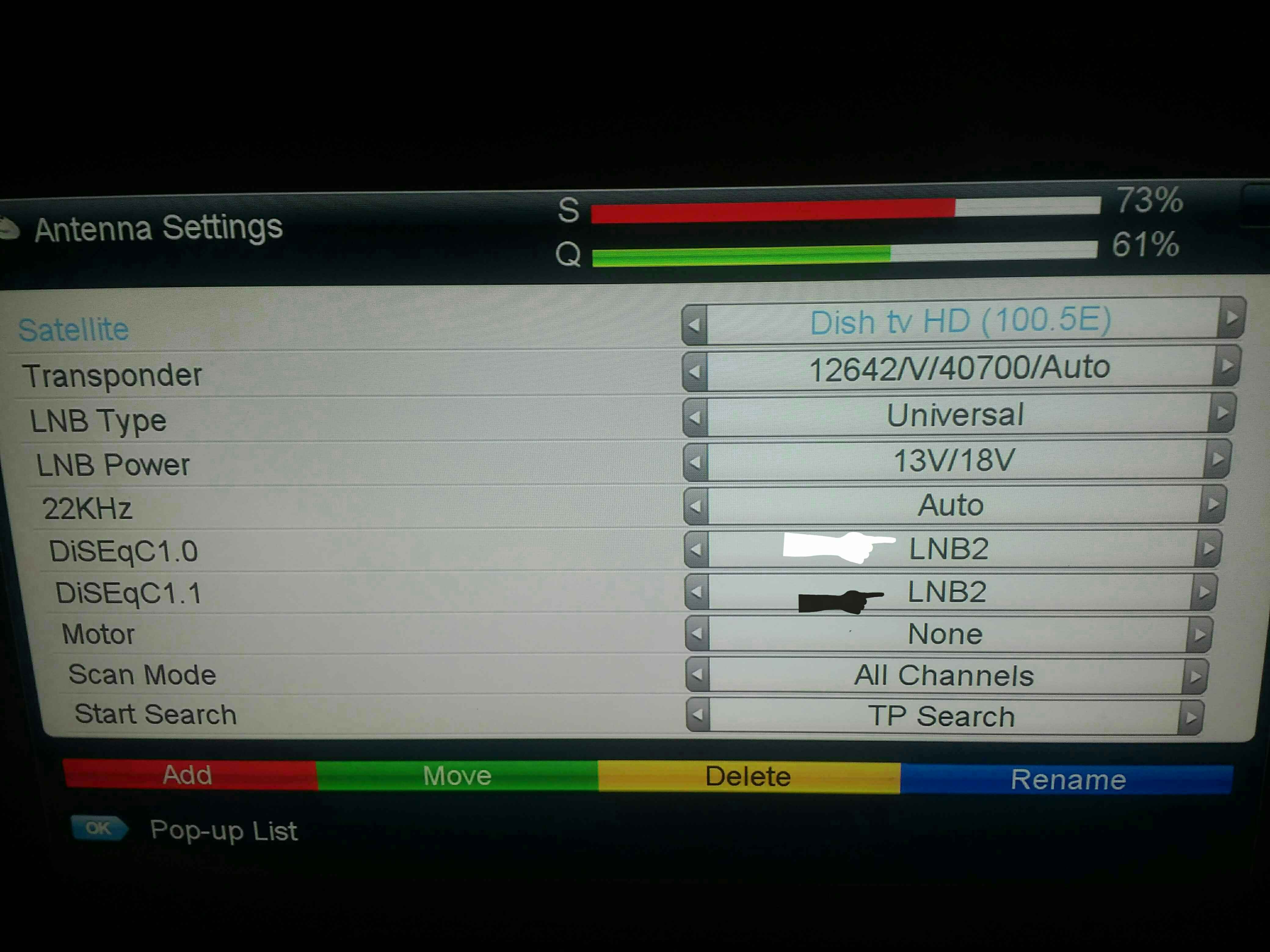 My diseq port is 2