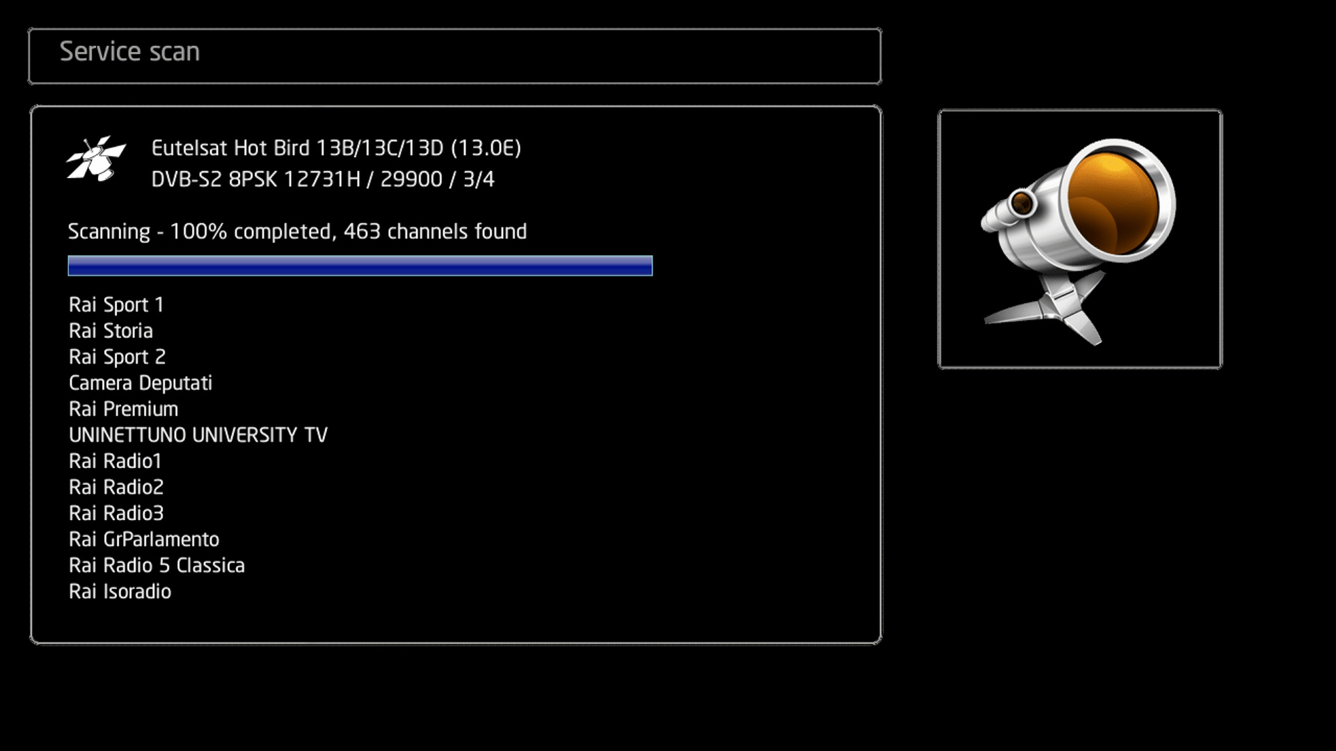 latest scan result on 72&quot; single peice dish here at Multan.