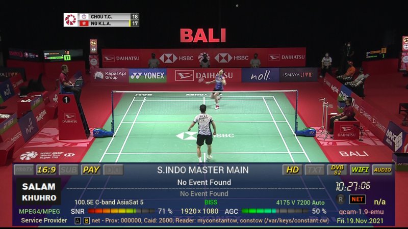 BADMINTON FEED 100.5E